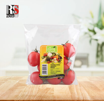 OEM BOPP Antifoggy Transparente Frutas frescas Vegetais Alimentos Saco selado Saco de armazenamento de alimentos reutilizável Saco de armazenamento de vegetais