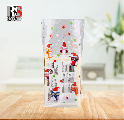 Personalização Stand Up Pouch Cross Block Bottom Bags Cellophane Clear Treat Poly Plastic Bags Square Bottom Bags